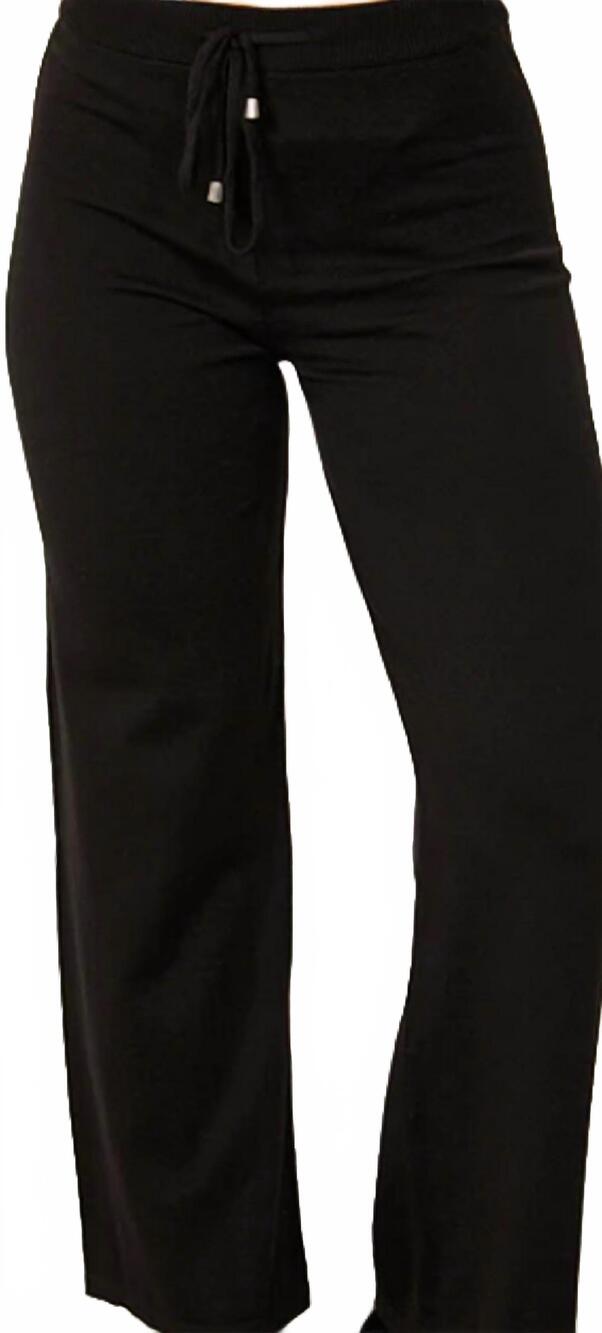 NEW FRENCH KYSS drawstring wide-leg pant in black - Picture 4 of 4